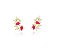 BRINCO EAR CUFF MINI GOTAS TURMALINA ROSA E CRISTAIS BANHADO A OURO - Imagem 1