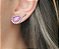 BRINCO EAR CUFF GOTA FUCSIA FUSION BANHADO A RÓDIO NEGRO - Imagem 2