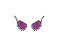 BRINCO EAR CUFF GOTA FUCSIA FUSION BANHADO A RÓDIO NEGRO - Imagem 1