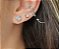 PIERCING UNITÁRIO RETANGULAR CRAVEJADO BANHADO A RÓDIO BRANCO - Imagem 2