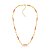 COLAR ELOS COM PONTOS LIGHT PINK FUSION BANHADO A OURO - Imagem 1