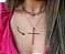 COLAR COM CRUCIFIXO CRAVEJADO BANHADO A RÓDIO NEGRO - Imagem 2