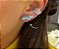 BRINCO EAR CUFF GOTAS AQUAMARINE BANHADA A RÓDIO BRANCO - Imagem 2