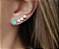 BRINCO EAR CUFF CORAÇÕES BANHADO A RÓDIO BRANCO - Imagem 2