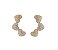 BRINCO EAR CUFF COM TRÊS CORAÇÕES CRAVEJADOS BANHADO A RÓDIO BRANCO - Imagem 1