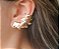 BRINCO EAR CUFF PÉTALAS LISAS BANHADO A OURO - Imagem 2