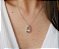 CONJUNTO GOTA TOPÁZIO IMPERIAL COM CRAVAÇÃO LATERAL BANHADO A RÓDIO BRANCO - Imagem 3