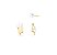 BRINCO EAR JACKET CURVO COM PÉROLAS SHELL BANHADO A OURO - Imagem 1