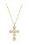COLAR CRUCIFIXO CRAVEJADO BANHADO A OURO - Imagem 1