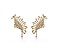 BRINCO EAR CUFF DE LUXO CRAVEJADO CRISTAL BANHADO A OURO - Imagem 1
