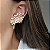 BRINCO EAR CUFF DE LUXO CRAVEJADO CRISTAL BANHADO A OURO - Imagem 2