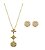 CONJUNTO TREVO CRAVEJADO BANHADO A OURO - Imagem 1