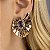 CONJUNTO FOLHAS COM PEDRA OVAL TANZANITA BANHADO A OURO - Imagem 2
