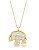 COLAR COM PINGENTE DE ELEFANTE CRAVEJADO BANHADO A OURO - Imagem 1