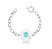 PULSEIRA FOLHAS COM PEDRA OVAL TURMALINA BANHADA A RÓDIO BRANCO - Imagem 1