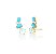BRINCO EAR CUFF COM CABOCHÃO NA COR TURQUESA BANHADO A OURO - Imagem 1