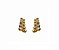 BRINCO EAR HOOK COM CRAVAÇÃO COLORIDA BANHADO A OURO - Imagem 1