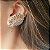 BRINCO EAR CUFF DE LUXO COM CRAVAÇÃO COLORIDA BANHADO A OURO - Imagem 2