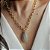 COLAR ELOS COM GOTA CRAVEJADA CRISTAL BANHADO A OURO - Imagem 2