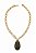 COLAR ELOS COM GOTA CRAVEJADA NEGRO BANHADO A OURO - Imagem 1