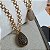 COLAR ELOS COM GOTA CRAVEJADA NEGRO BANHADO A OURO - Imagem 3