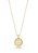 COLAR COM PINGENTE REDONDO CRAVEJADO BANHADO A OURO - Imagem 1