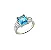 ANEL ZIRCÔNIA AQUAMARINE BANHADO A RÓDIO BRANCO - Imagem 1