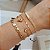 BRACELETE ABERTO COM INICIAL CRAVEJADA BANHADO A OURO - Imagem 2