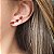 BRINCO EAR CUFF TRÊS ZIRCÔNIAS RUBI BANHADO A RÓDIO NEGRO - Imagem 2
