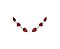 BRINCO EAR CUFF TRÊS PEDRAS RUBI BANHADO A RÓDIO BRANCO - Imagem 1