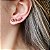 BRINCO EARCUFF CORAÇÕES RUBI BANHADO A RÓDIO BRANCO - Imagem 2