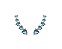 BRINCO EAR CUFF CORAÇÕES AQUAMARINE BANHADO A RÓDIO BRANCO - Imagem 1