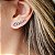BRINCO EAR CUFF CORAÇÕES AQUAMARINE BANHADO A RÓDIO BRANCO - Imagem 2