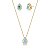CONJUNTO GOTA ZIRCÔNIA AQUAMARINE BANHADO A OURO - Imagem 1