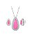 CONJUNTO GOTA LIGHT PINK FUSION BANHADO A RÓDIO BRANCO - Imagem 1