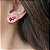 MINI EAR CUFF TRÊS GOTAS RUBI BANHADO A RÓDIO BRANCO - Imagem 2