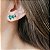 MINI EAR CUFF TRÊS GOTAS ESMERALDA BANHADO A RÓDIO BRANCO - Imagem 2
