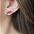 MINI EAR CUFF TRÊS GOTAS RUBI BANHADO A RÓDIO NEGRO - Imagem 2
