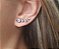 BRINCO EARCUFF CORAÇÕES CRISTAIS BANHADO A RÓDIO NEGRO - Imagem 2