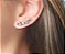 BRINCO EARCUFF CORAÇÕES AQUAMARINE BANHADO A RÓDIO NEGRO - Imagem 2