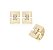 CONJUNTO RETANGULAR PEDRA RETANGULAR CRISTAL BANHADO A OURO - Imagem 1