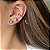 PIERCING UNITÁRIO COM PEDRAS REDONDAS SAFIRA ROSA BANHADO A RÓDIO BRANCO - Imagem 2