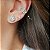 PIERCING UNITÁRIO COM TRÊS PEDRAS REDONDAS BANHADO A RÓDIO BRANCO - Imagem 2
