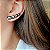 BRINCO EAR CUFF ZIRCÔNIAS OVAIS NEGRAS BANHADO A RÓDIO NEGRO - Imagem 2