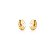 ARGOLA OVAL LISA COM CRISTAL OVAL BANHADA A OURO - Imagem 1