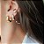 ARGOLA OVAL LISA COM CRISTAL OVAL BANHADA A OURO - Imagem 2