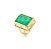 ANEL PEDRA RETANGULAR ESMERALDA FUSION BANHADO A OURO - Imagem 1