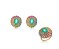 CONJUNTO OVAL COM CRAVAÇÃO LATERAL COLORIDA BANHADO A OURO - Imagem 1
