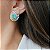 CONJUNTO OVAL COM CRAVAÇÃO LATERAL COLORIDA BANHADO A OURO - Imagem 2