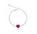 PULSEIRA RIVIERA COM CORAÇÃO ROSA BANHADA A RÓDIO - Imagem 1